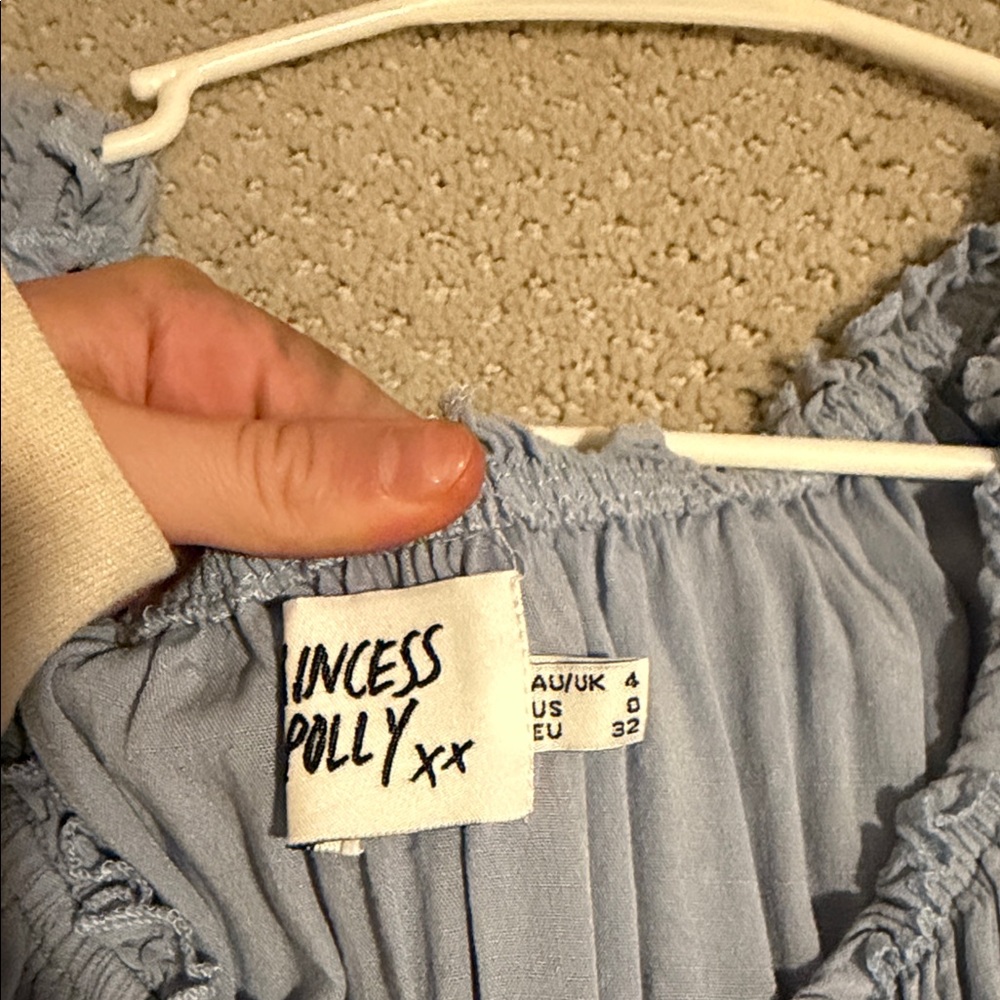 Princess Polly Light Blue Ruffled Dress/romper - Picture 2 of 3